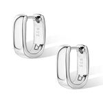 925 Sterling Silver Earrings Small Chunky Silver Earrings for Women Trendy Small Hoop Earrings Silver Hypoallergenic Earrings Small Thick Huggie Hoops Earrings