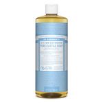 Dr. Bronner's Magic Soaps Pure-Castile Soap, 18-in-1 Hemp Unscented Baby Mild, 32-Ounce Bottles (Pack of 2)