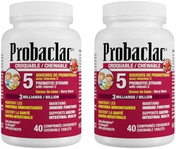 Probaclac chewable probiotics for kids ages 3. Each chewable tablet contains 3 billion active cells, Multi-strain probiotic and lactic ferment complex (6 strains) (80)