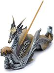 Puckator Shimmering Dragon Incense Holder - Zen Meditation Gifts - Incense Holders For Sticks - Spiritual Gifts - Incense Burner - Dragon Gifts For Men And Women - Fantasy Ashcatcher - Resin