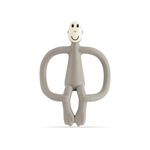 Matchstick Monkey, Original Teether & Gel Applicator, Antimicrobial Silicone Teething Toys for Baby, Easy to Grip, BPA Free, 3 Months Old+, 10.5 cm, Grey Monkey