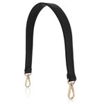 Shoulder Bag Strap Leather Purse Strap Leather Purse Handle 19 Inch Shoulder Bag Straps Replacement with Swivel Clasps DIY Clutch Purse Handbag Making Repairing Supplies (Black)