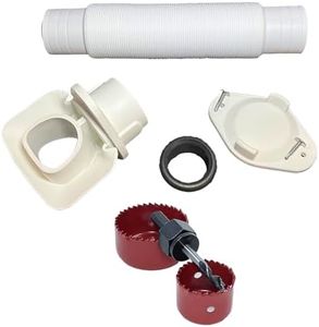 EarthMinded - Aquabarrel White FlexiFit Downspout Diverter Group for 2x3 Downspouts - Easily Connects Your Existing Rain Barrel to an EarthMinded Downspout Diverter - Drill Bits Included