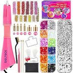 Hotfix Applicator Rhinestones, Hot Fixed Bedazzler Kit, GGLTECK DIY Hot Fix Rhinestone Applicator Wand Setter Tool Kit with 7 Different Sizes Tips, 5304 PCS Rhinestones, Tweezers Brush Cleaning Kit