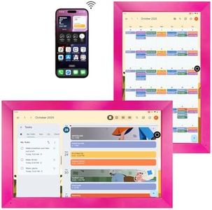 Changing 10.1" Smart Display with Magic Mirror Touchscreen:Digital Google Calendar,Picture Frame,Voice Assistant,Homehub,App Store|Li-Battery|Speakers|Wall-Mount or Desktop|Gift for Girls&Women(Pink)