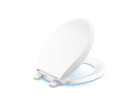 KOHLER 75758-RL-0 Cachet Nightlight Readylatch Quiet-Close with Grip-Tight Round-Front Toilet Seat in White