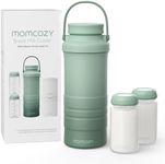 Momcozy 22oz Portable Breast Milk Cooler for Outdoor, Life Saver with 360° Total Cooling for 24 Hours, Larger Capacity Travel Breastmilk Chiller with 2pcs Baby Bottles for Breastmilk Storage, Green