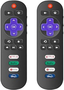 2 Pack Universal Replacement TV Remote Control for Roku TV, for TCL/Hisense/Sharp/Philips/Onn/Element/Insignia Roku TV,with Shortcut Buttons Netflix/Disney+/Hulu/YouTube (NOT for Roku Stick or Box)