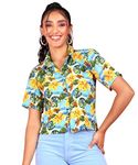 POPWINGS Women Casual Yellow Floral Printed Half Sleeve Shirt | Women Shirts | Women Trendy Shirts | Women Floral Print Shirts | Women Shirts