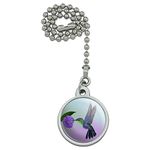 GRAPHICS & MORE Hummingbird Crowned Woodnymph Purple Violet Ceiling Fan and Light Pull Chain