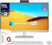 HP 27" Business All-in-One Desktop Computer, FHD Touchscreen Display, Intel Ultra 7 155U, 32GB DDR5, 1TB SSD, HDMI, WiFi6, Wireless KB & Mouse, with Microsoft Office Lifetime License & Windows 11 Pro