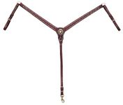 Weaver Leather Texas Star Tapered Ring-in-Center Breast Collar, Chestnut