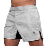 Hayabusa Hexagon Mid-Thigh Fight Short - White, Medium