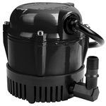 Little Giant #1 115 Volt, 1/150 HP, 205 GPH Direct Drive Small Submersible Fountain Pump with 6-Foot Cord, Black, 501004