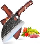 Chef Knife Hand Forged Kitchen Knives for Meat Vegetable High Carbon Steel Kitchen Knife Sharp Chef Knife Full Tang with Sheath for Outdoor BBQ