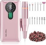ENGERWALL 35,000 RPM Rechargeable Nail Drill, Portable Cordless Electric Nail File for Acrylic and Gel Nails, Polishing & Removal, Manicure Pedicure Kit with Nail Drill Bits, Pink (Pro)