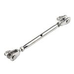 Stainless Steel Turnbuckle, BE-TOOL M6 Stainless Steel Closed Body Jaw Turnbuckle Rigging Screw Jaw for Adjusting Tension On Ropes, Cables and Lines