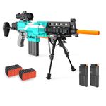 Toy Gun for Nerf Guns Sniper with Scope, 3 Modes Automatic Toy Foam Blasters & Guns with Bipod, 2 Clips, 100 Bullets, DIY Toy Guns for Boys Age 6-13, Kids Toy Gifts for Birthday Christmas Halloween