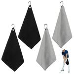 4 Pcs Golf Towel, Golf Towels For Golf Bags With Clip, Golf Towels Absorbent, Golf Wipes, Microfiber Fabric Towel, Portable Golf Towels For Outdoor Yoga Camping Gym, 2 Colors