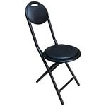 Streetup India 18 Inch Folding Stool Chair Black - Metal