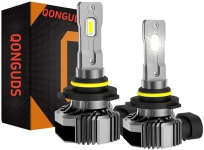 QONGUDS 9006 Bulb,30000LM 500% Super Brighter, 1:1 Size HB4 Fog Light 9006 Bulbs, 50000Hrs Lifespan,6500K White, Plug and Play,9006 Low and High Beam with Fan Pack of 2 (9006 HB4)