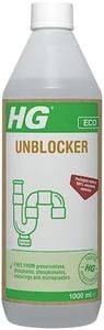HG ECO Drain Unblocker, Kitchen Sink & Bathroom Sink Unblocker, Heavy Duty Drain Unblocker, Bath Traps & Waste Water Pipes, Eco Conscious HG Cleaning Products, Recyclable - 1000ml (681100106)