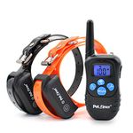 Petrainer PET998DBB2 100% Waterproof and Rechargeable Dog Shock Collar 330 yd Remote Dog Training Collar with Beep/Vibra/Shock Electric E-Collar