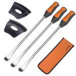 WINTOWIN 14.5" Tire Spoon Dirt Bike Tire Changing Spoons Tool Lever Steel Spoons Kit for Motorcycle ATV Lawn Mower (3 Tire Spoons+ 2 Rim Protectors)