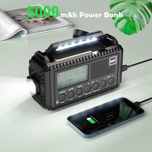 Mesqool DAB Solar Emergency Radio – Portable Hand Crank Weather Alert