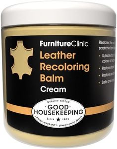 Furniture Clinic Leather Recoloring Balm - Renew, Restore & Repair Color to Faded and Scratched Leather | 21 Color Choices, Works on Couches, Car Seats, Clothing & Purses - 8.5 Fl. Oz (Cream)