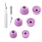 Aiivioll 6-Piece Silicone Ear Tips Set for Beats Fit Pro/Studio Buds Replacement Ear Tips with Cleaning Pen 3-in-1 Cleaning Kit, Silicone Ear Tips (S/M/L) Purple