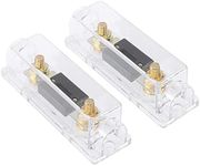 2pcs Transparent 60 Amp Automotive Fuse Holder ANL InLine Fuse Electrical Protection Fusible for Car Audio Video Stereo