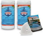 6lb LeisureQuip Pool & Spa ShipShape Shock Multi-Purpose Oxidizer 2 Pack for Hot Tubs and Swimming Pools with ScumBoat & Pool & Spa Care Log Book