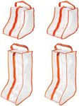 PATIKIL Boots Storage Bags, 4 Pack Waterproof Tall/Short Boot Carry Bag Boots Organizer Protector Bag for Travel Daily Use, Orange