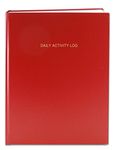 BookFactory Daily Activity Log Book / 365 Day Log Book (384 Pages - 8 7/8" x 11 1/4") / 365 Page Diary, Red Cover, Smyth Sewn Hardbound (LOG-384-DAY-A-LRRT32)