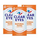 Clear Eyes Natural Tears Lubricant - #1 Selling Brand of Eye Drops - Mild, Natural Eyedrops Soothe and Moisturize Dry Eyes - 0.5 Fl Oz (Pack of 3)