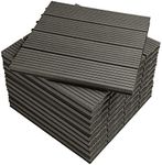 WOLTU WPC Composite Decking Tiles Set of 11 Interlocking Wood Effect Terrace Tiles Flooring with Click System - Grey, 30 x 30 cm, GTF001gr