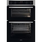 Zanussi Series 40 Airfry Built-in Double Oven ZKCNA7XN, 61L Capacity, Catalytic Cleaning, LED Display, Fan Controlled Defrosting, Antifingerprint, Stainless Steel