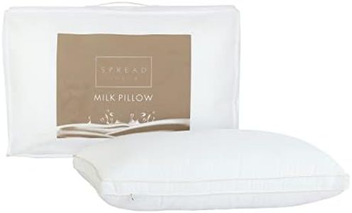 SPREAD SPAIN Milk Protein Fibres, Milk Fibre Bed Pillow, Back Side Sleeper Pillow for Neck and Shoulder Support, Soft Fluffy Hotel Pillows with Gusset Design, 45x68cm (Pack of 2, Standard)