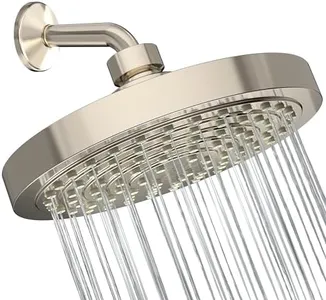 Winthorpe Conservation Rain Shower Head, Brushed Nickel, Round, Low Flow, High Pressure, 1.8 GPM Water Saving, 360 Degree, Eco and Energy Efficient Rainfall Showerhead