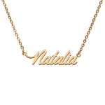 Natalia Name Tag Necklaces for Her His Friends Familys Relationship Memory Jewelry Gift