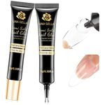 UNA GELLA No Lamp Need Solid Nail Glue for Press On Nails Acrylic Nails Super Strong Semi Nail Glue Gel Fast Curing 10ml 2pcs Long Lasting Gel Kit