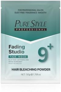 PURESTYLE Professional Ammonia-Free Hair Bleach Powder Packets 50g, Over 9 Levels Blue Fade Technology, Dust-Free & Fragrance Formula Fading Powder, Gentle Quick Bleach Lightener for Dark Hair
