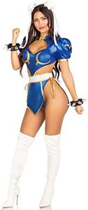 Leg Avenue Street Fighter Costumes 4 PC Battle Chun Li Costume, Medium