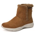 konhill Womens Winter Boots, Warm Winter Snow Boots for Women, Slip On Walking Boots Ladies Boots, Fur Lined Ankle Booties, Outdoor Anti-Slip Winter Shoes Women