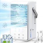Portable Air Conditioners, 90° oscillation Mini Air Conditioner Cooler With 3 Speeds 7 Colors, 1000ml Evaporative Air Cooler Fan Timer Mist, for Room Office Camping