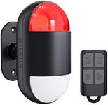 Motion Sensor Alarm Indoor: Wireless Motion Detector Alarm with Siren & Strobe (125dB, 328ft Remote Control, Battery Operated), Portable Door Chime Bell Alert Burglar for Shop Home Garage Shed Car