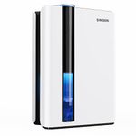 SIMSEN 95oz Dehumidifiers for Home, 800 sq ft Quiet Dehumidifier with Reusable Filter and Ionizer, Small Dehumidifier with Drain Hose, Dehumidifiers for Bedroom Bathroom Basements Closet RV (White)