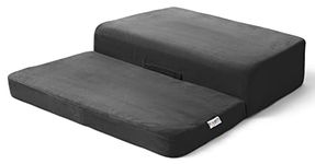 FOVERA Meditation Cushion - Foldable Portable Large Size Meditation Yoga Block, Light Weight, Easy to Carry with Premium Removable & Washable Velvet Cover (Dark Grey)