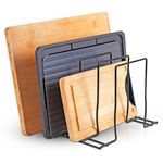 ASAB Chopping Board Rack Cutting Board Bakeware Baking Tray Rack with 4 Section Countertop Metal Cutting Board Holder Chopping Board Storage for Pots Pans Lids Cutting Board Kitchen Cupboard Organiser